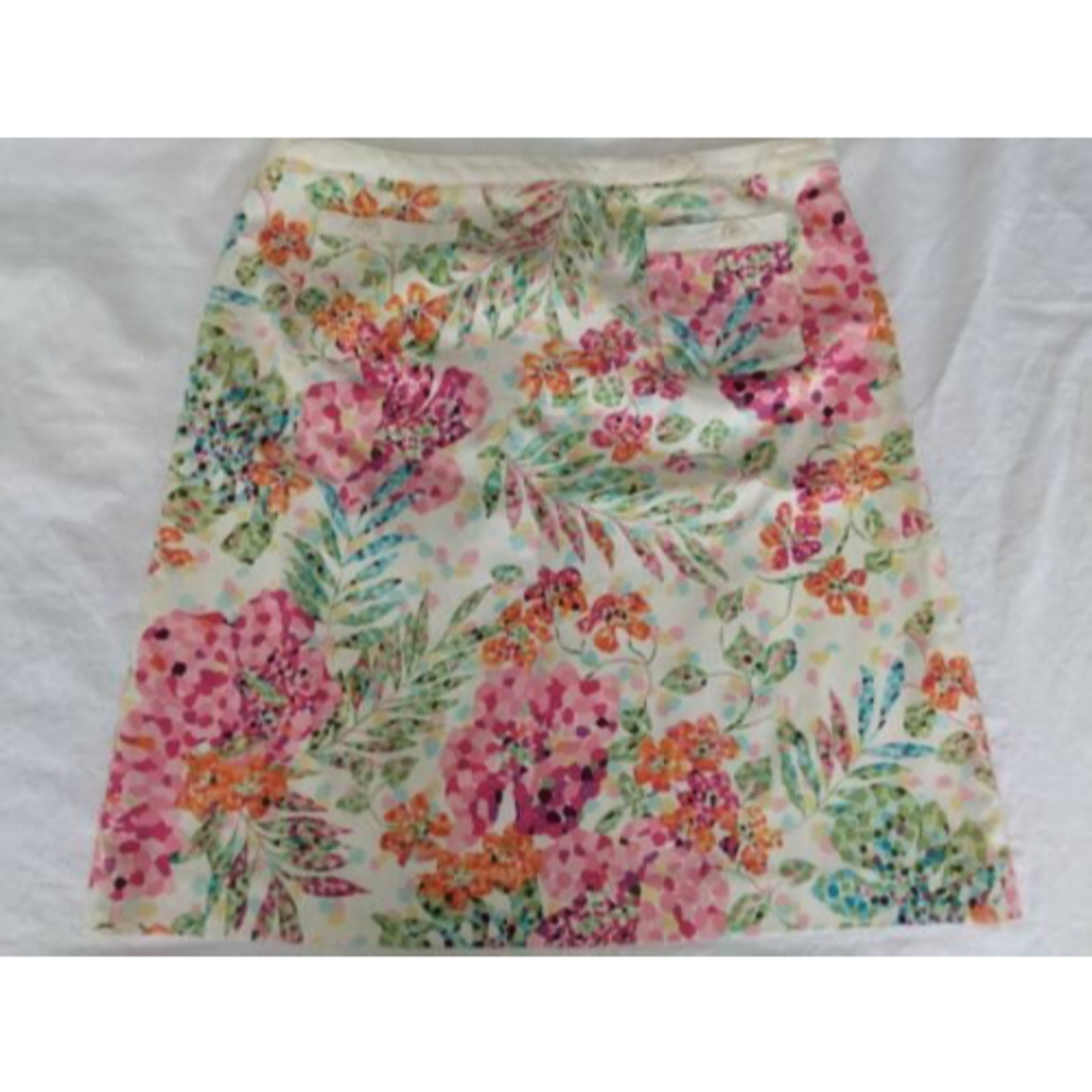 Talbots Petites A Line Skirt Floral Side Zip Womens Size 10 - Picture 1 of 8